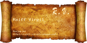 Reiff Virgil névjegykártya